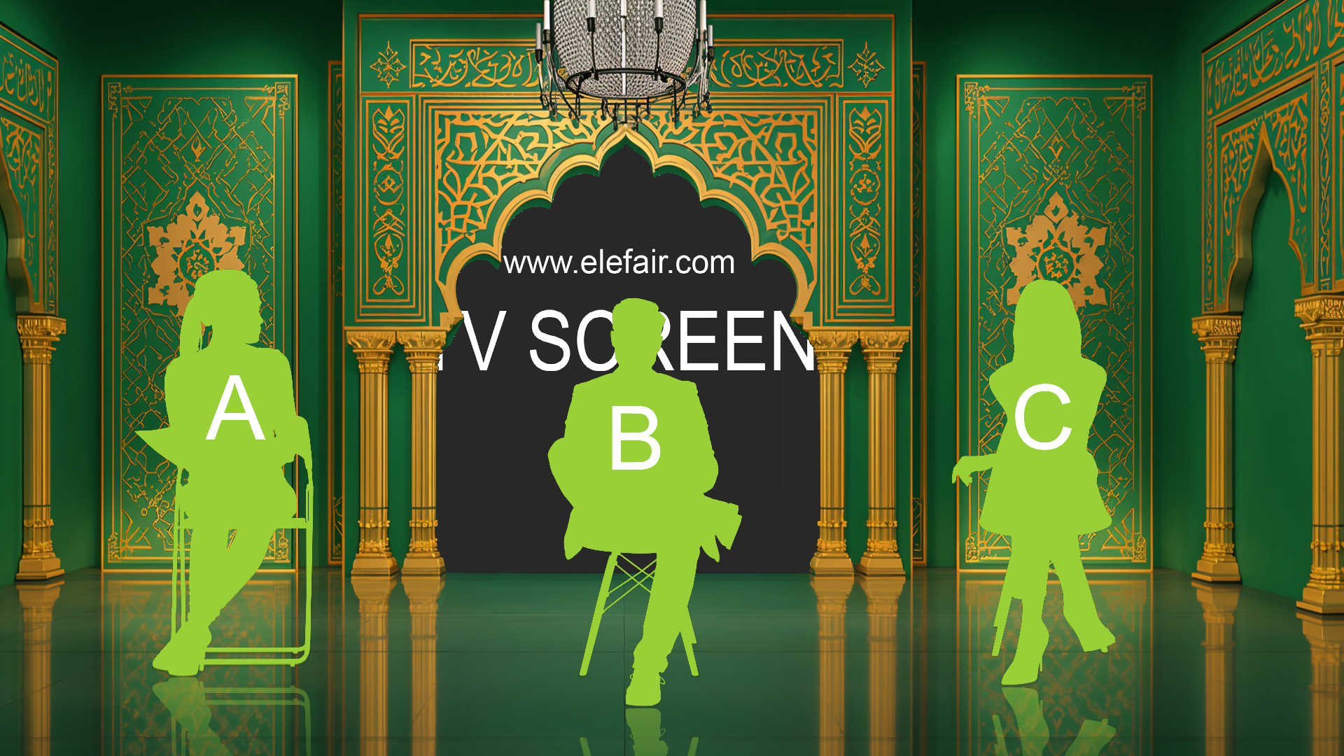 Professional Virtual Studio Set for vMix talk shows and news with customizable green screen backgrounds