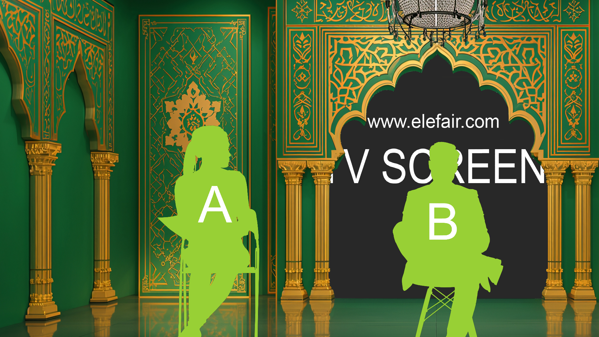 Professional Virtual Studio Set for vMix talk show and news broadcasts with customizable green screen backgrounds