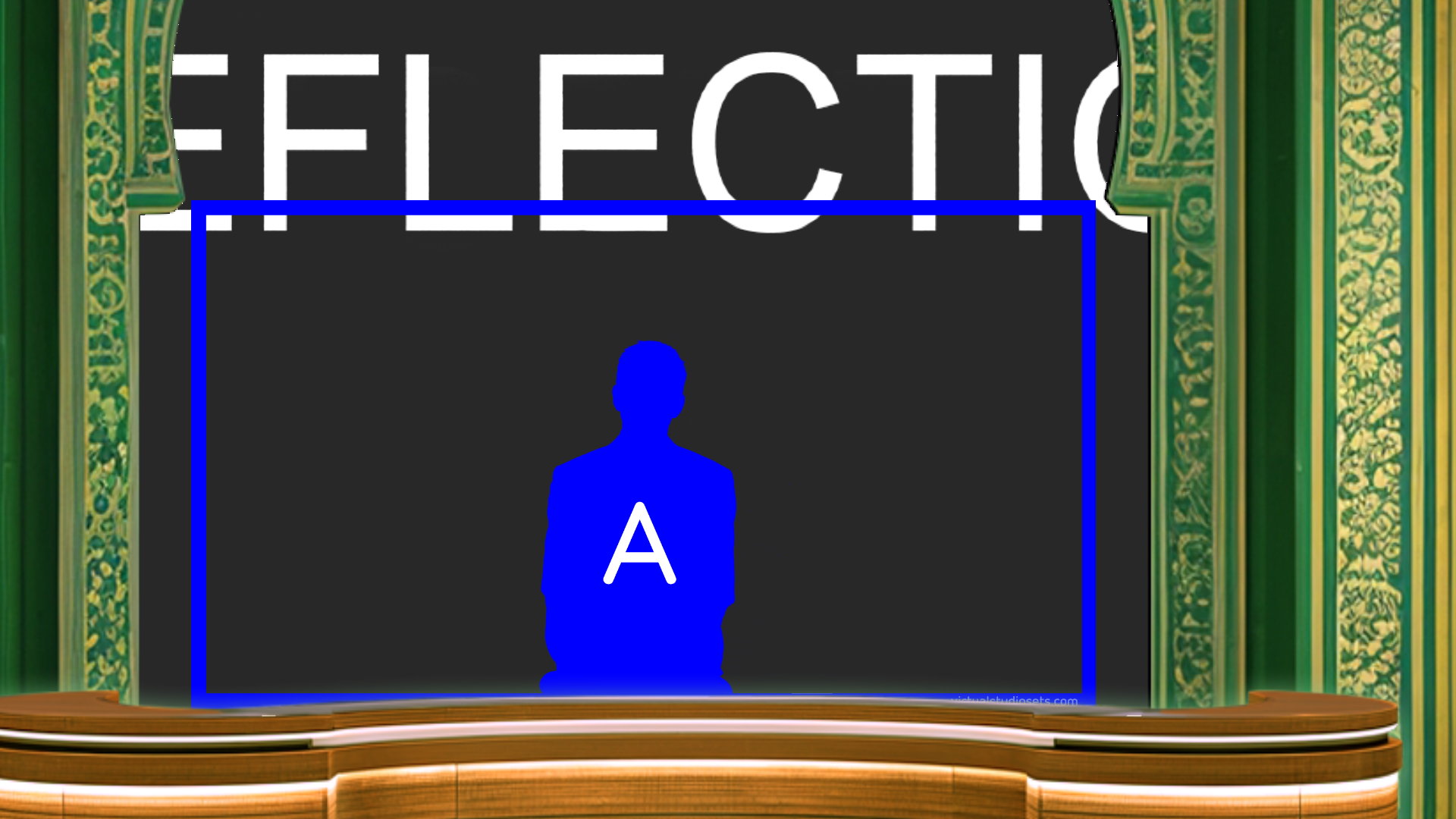 Digital design of a professional virtual studio set for vMix, talk shows, and news, by elefair.
