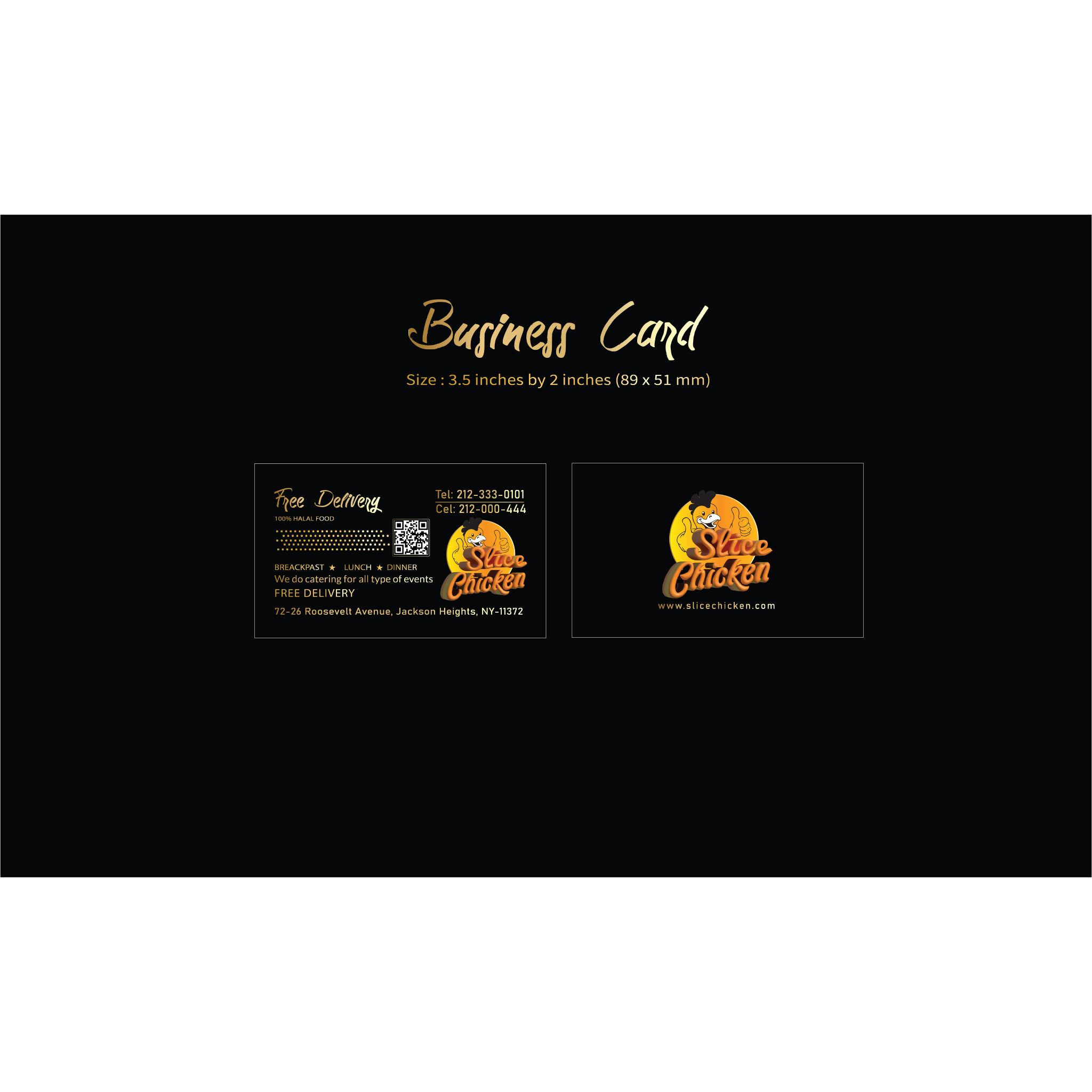 Digital design featuring a restaurant menu, flyer, and business card by elefair, showcasing professional branding and layout elements.