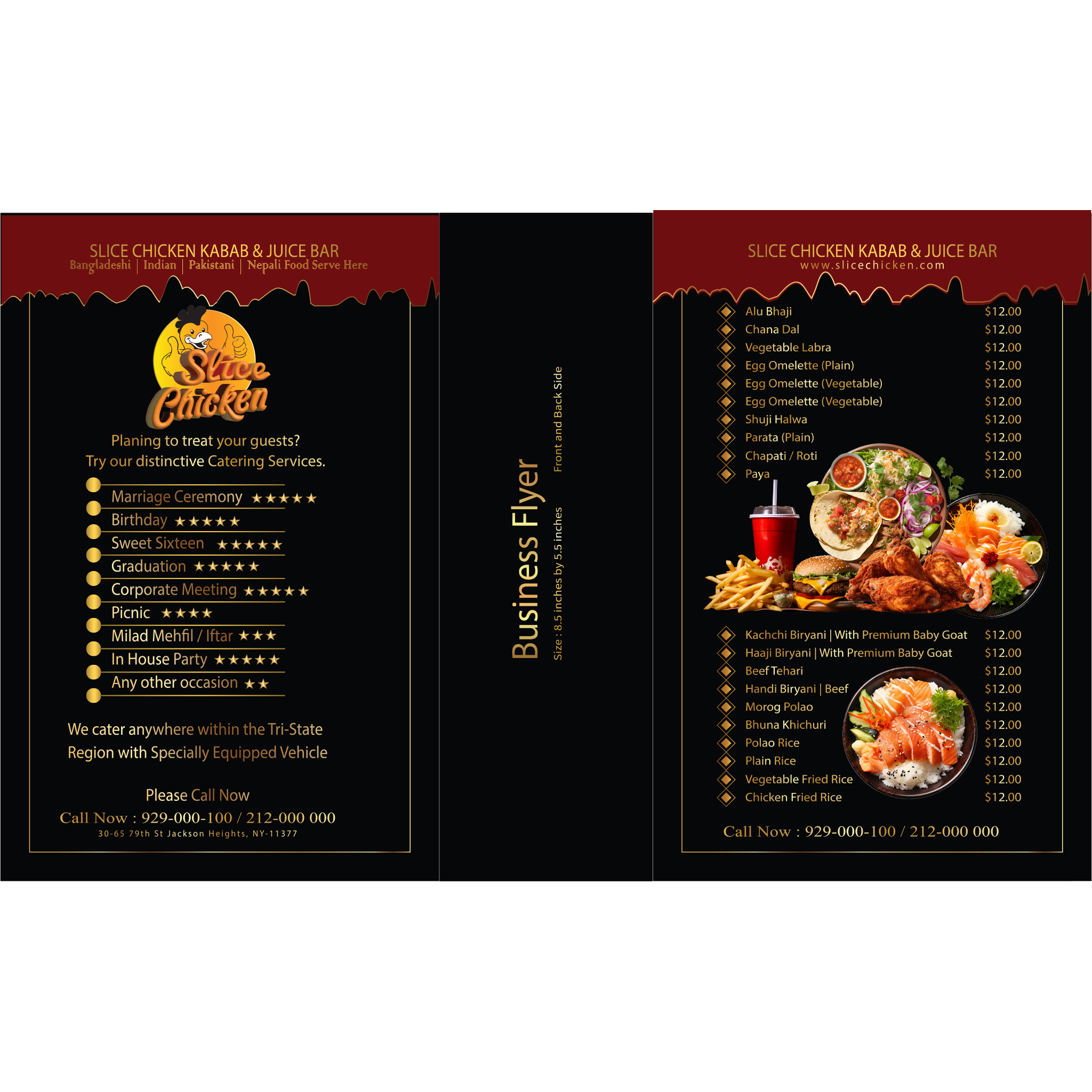 Professional restaurant menu, flyer, and business card template with clean, editable design for instant download