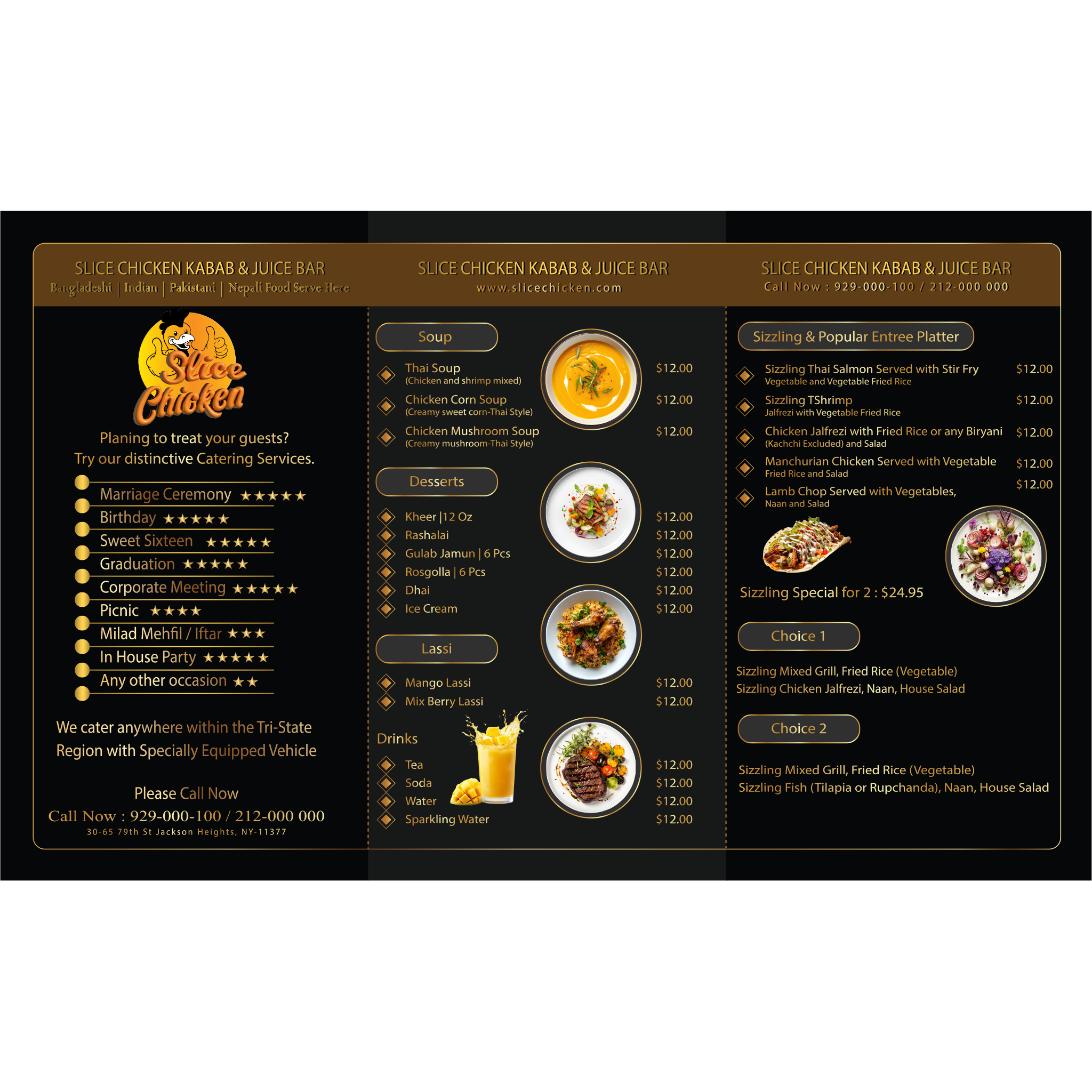 Professional restaurant menu, flyer, and business card template with editable design and print-ready files