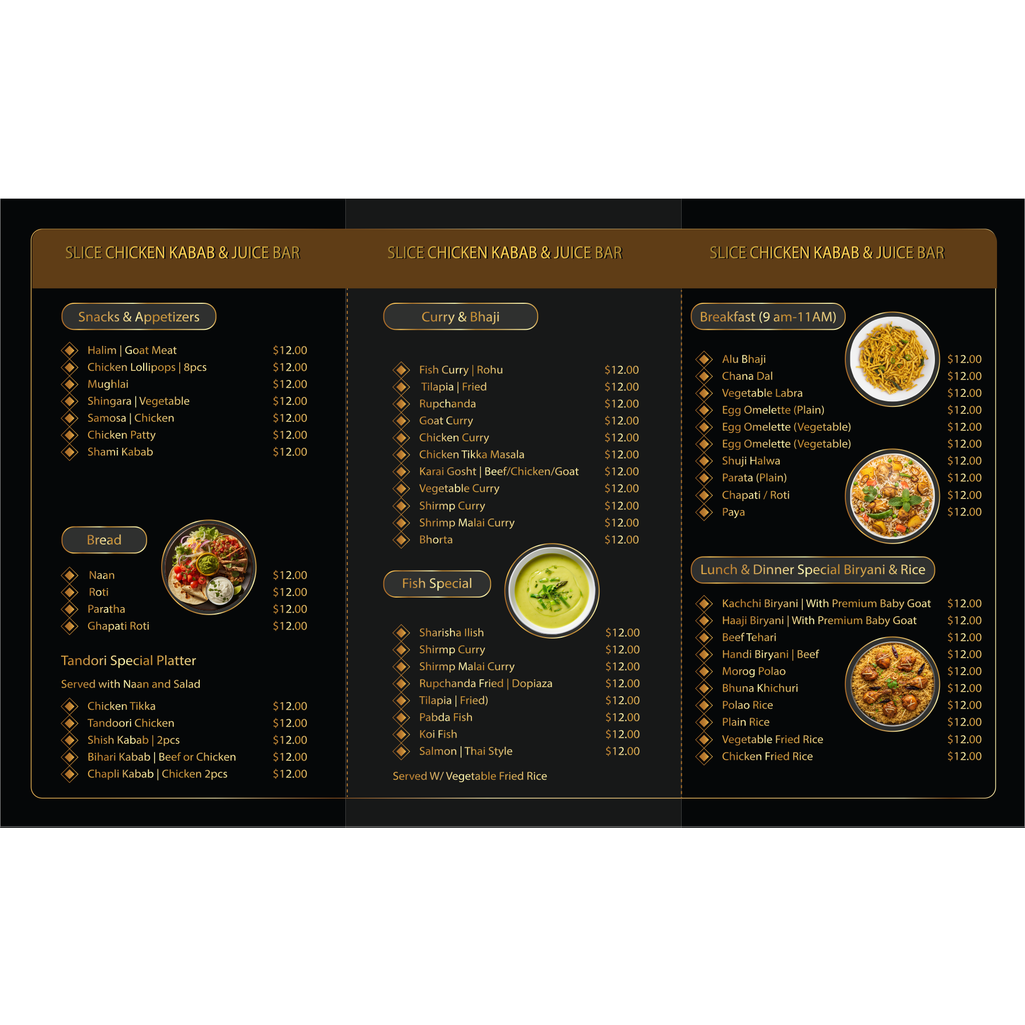 Professional restaurant menu, flyer, and business card set with clean, editable design, instant download available