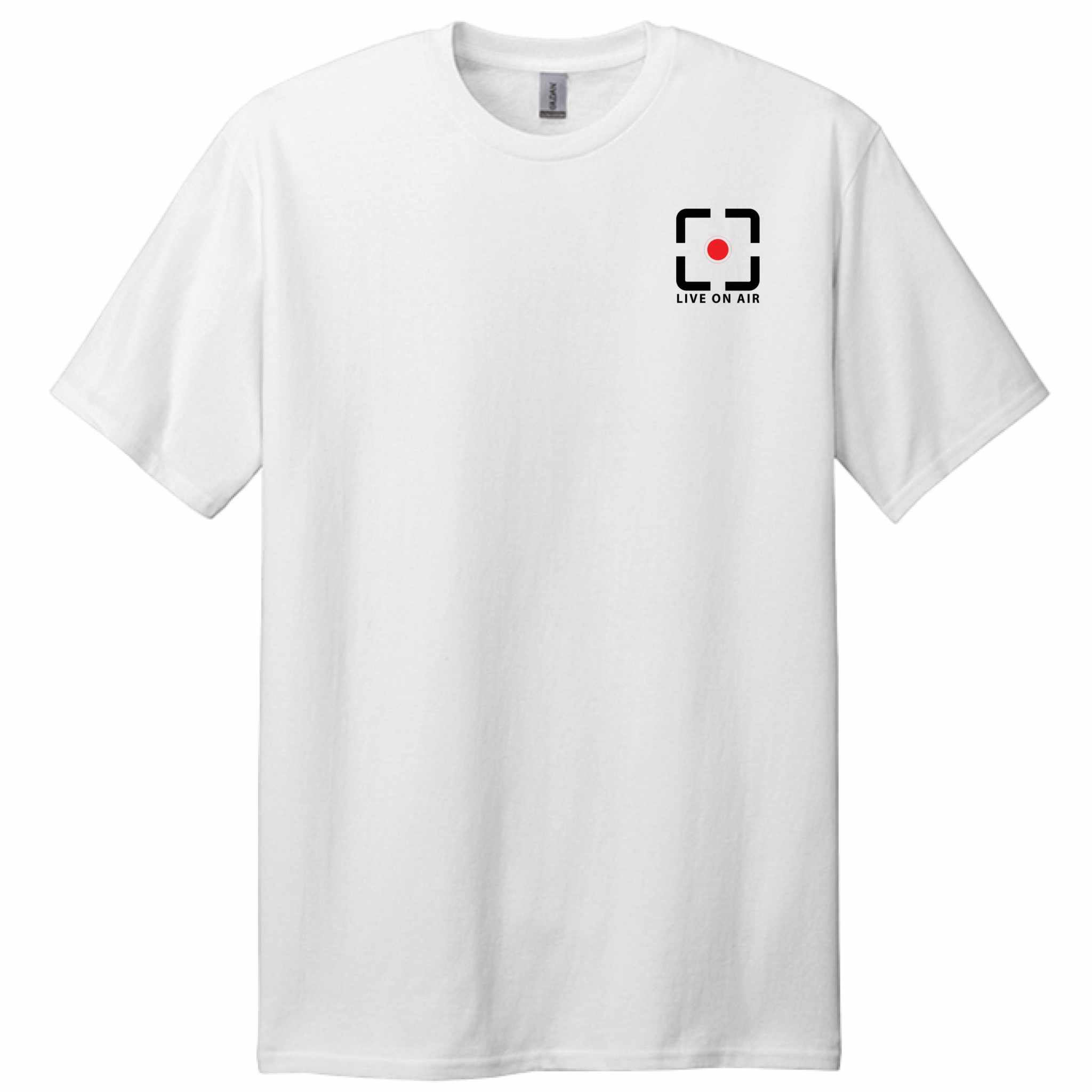 Gildan G200T Adult Tall Ultra Cotton T-shirt with Live on Air broadcasting studio mic graphic