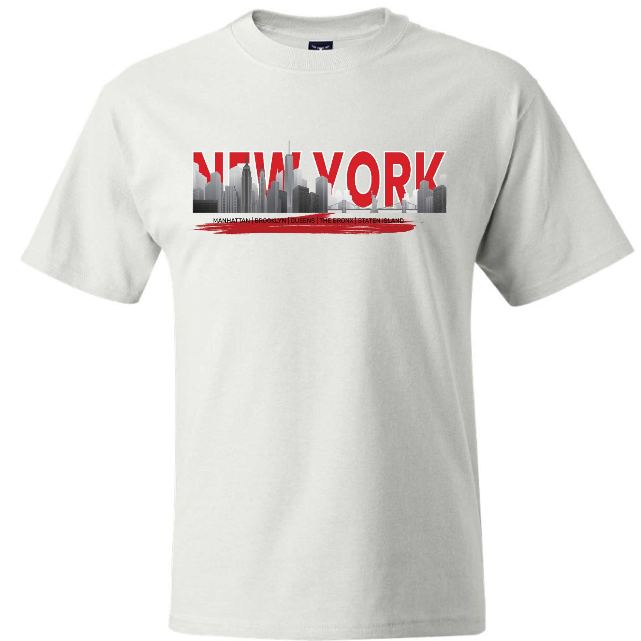 Hanes 518T Tall New York T-Shirt with NYC urban street style graphic in light steel color