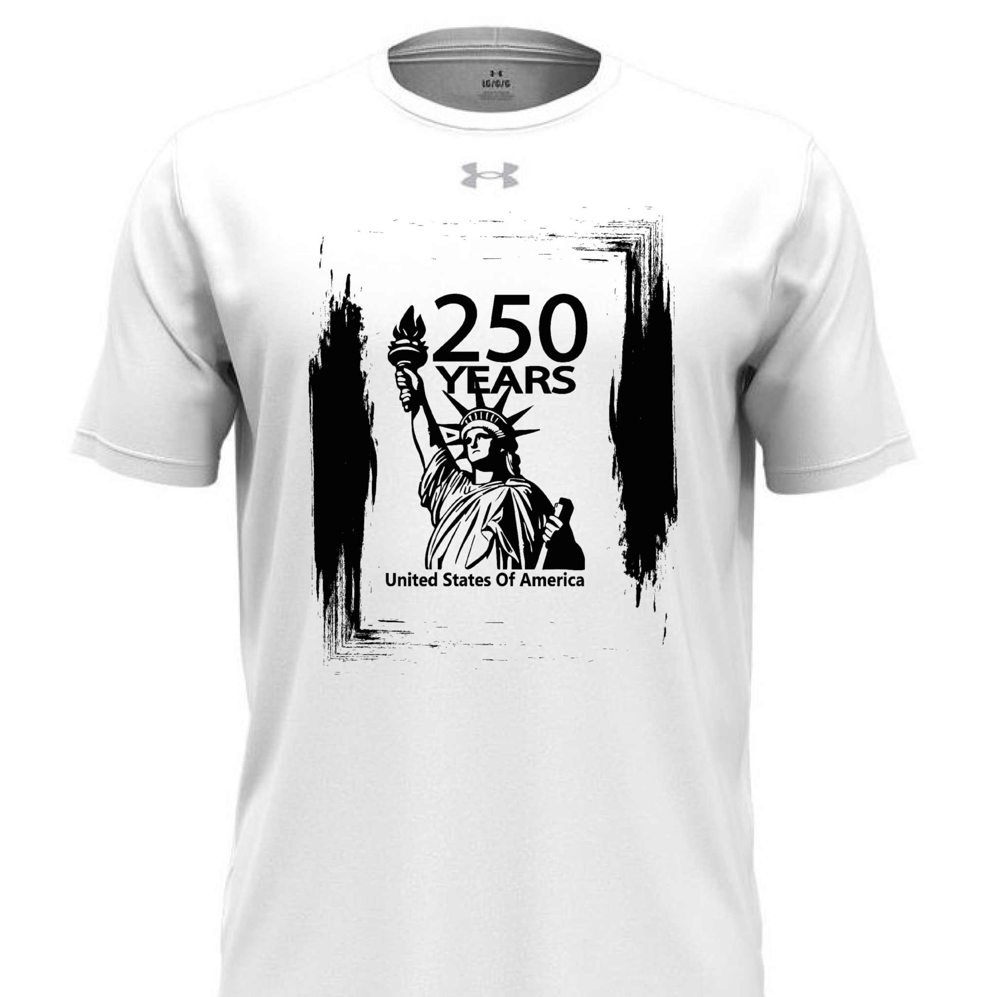Under Armour 1376842 Men's Team Tech T-Shirt featuring Statue of Liberty 250 Years of Freedom graphic