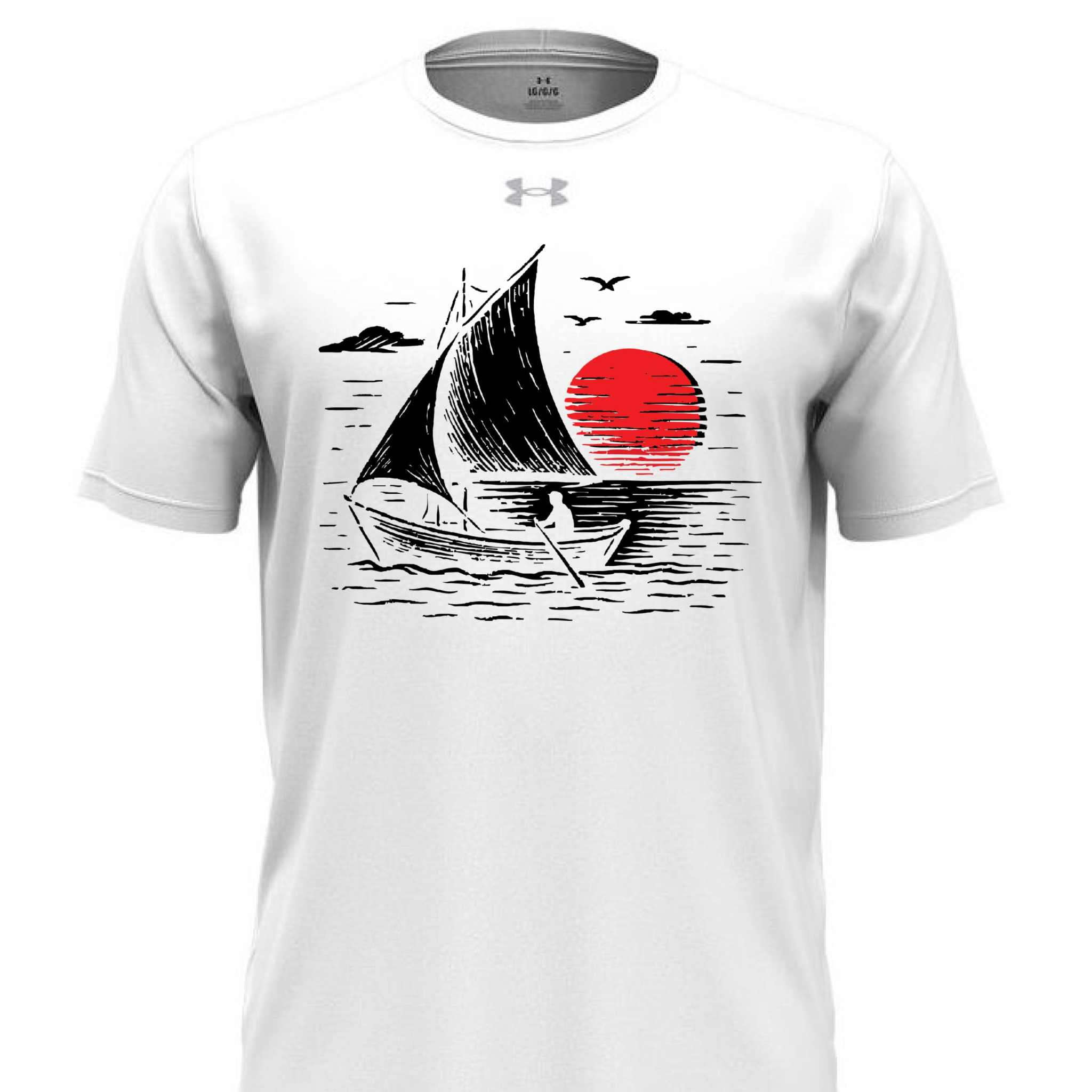 Under Armour 1376842 Men's Team Tech T-Shirt with boat sails graphic and quick-dry fabric