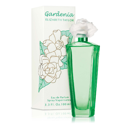 Elizabeth Taylor Gardenia Eau de Parfum Spray 3.3 Fl Oz bottle with green and white modern design