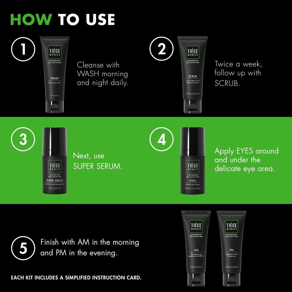 Tiege Hanley Anti Aging Men s Skin Care Set 30 Day 6 Piece - Tiege Hanley Official Imagery - 6