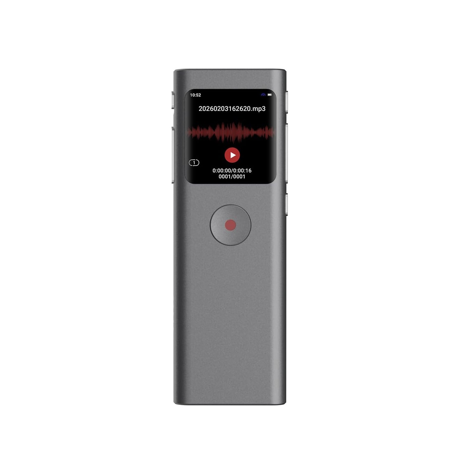 Yorlu AI digital voice recorder with transcribe and summarize features, showing device with microphone and user interface.