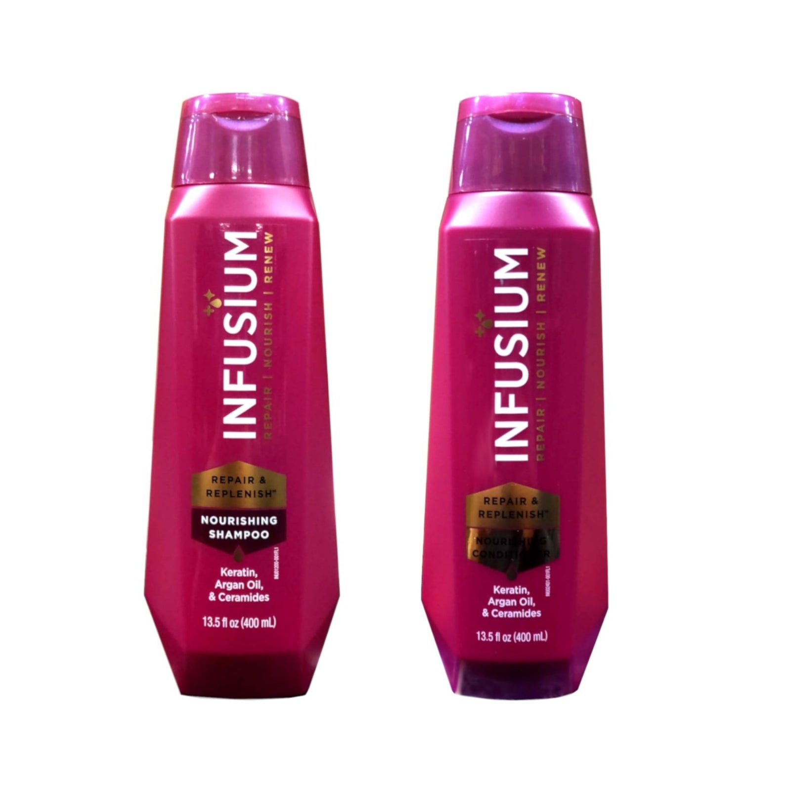 Infusium Moisturize & Replenish dual-action shampoo and conditioner set 13.5oz bottles