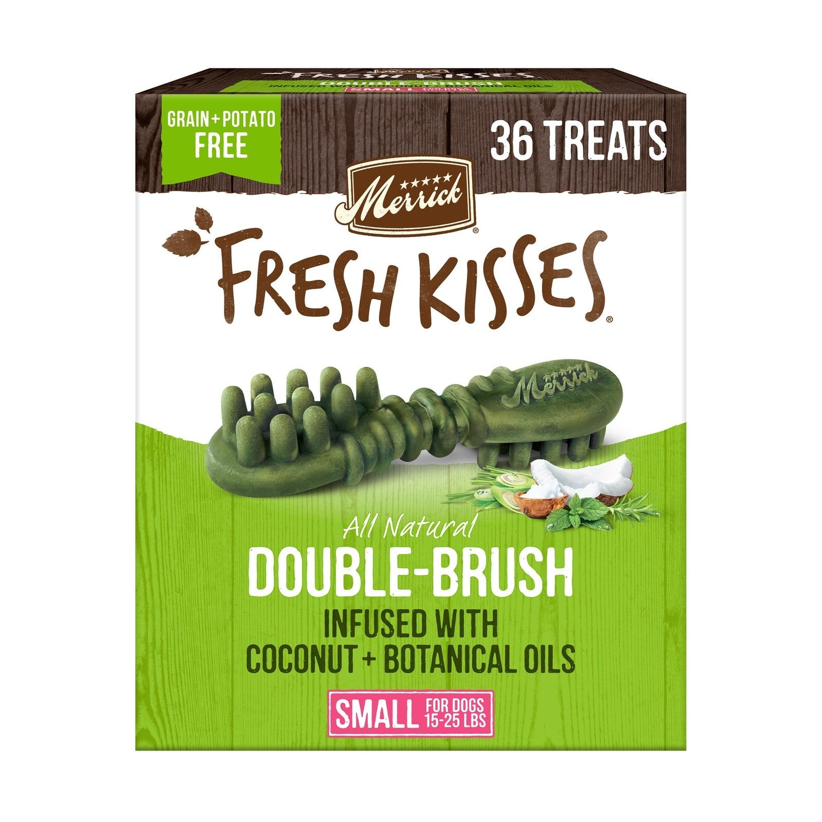 Merrick Fresh Kisses dental chews for small dogs with coconut oil and botanicals