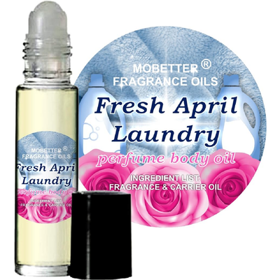 MOBETTER FRAGRANCE Fresh April Laundry Perfume Body Oil Roll-On travel size bottle with fresh laundry scent