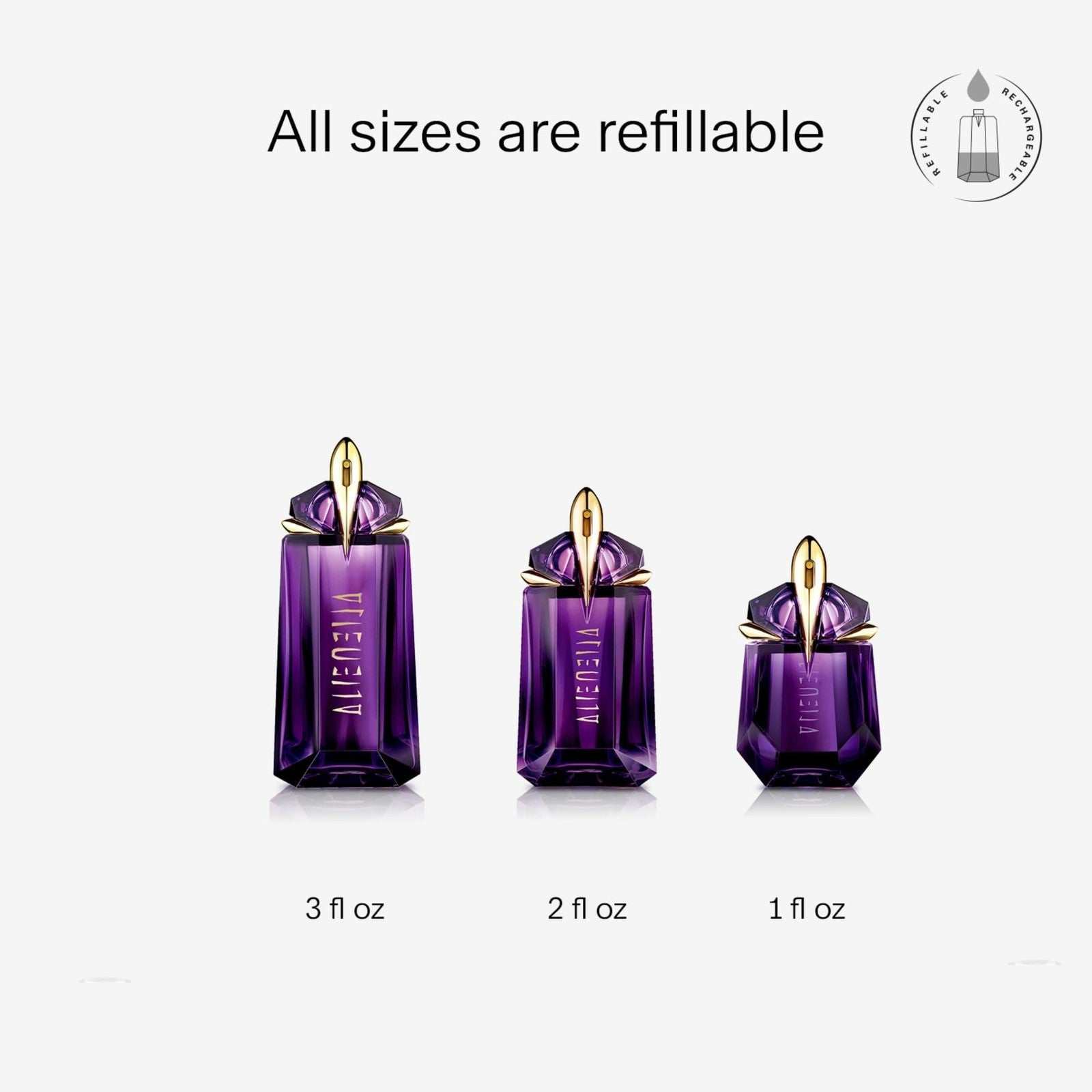 Mugler Alien Eau de Parfum 1oz women's perfume bottle with purple glass and modern design