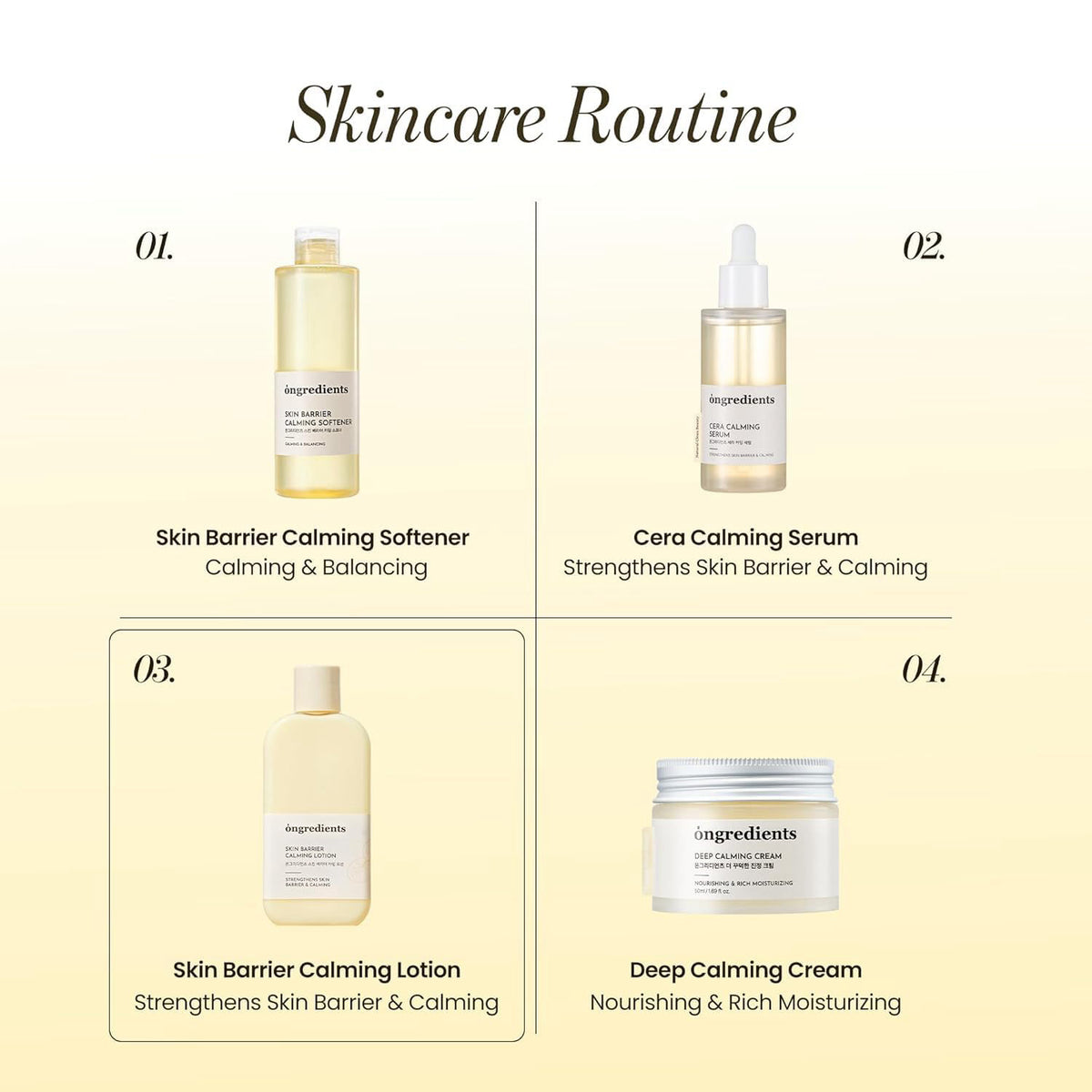 ONGREDIENTS Skin Barrier Calming Lotion