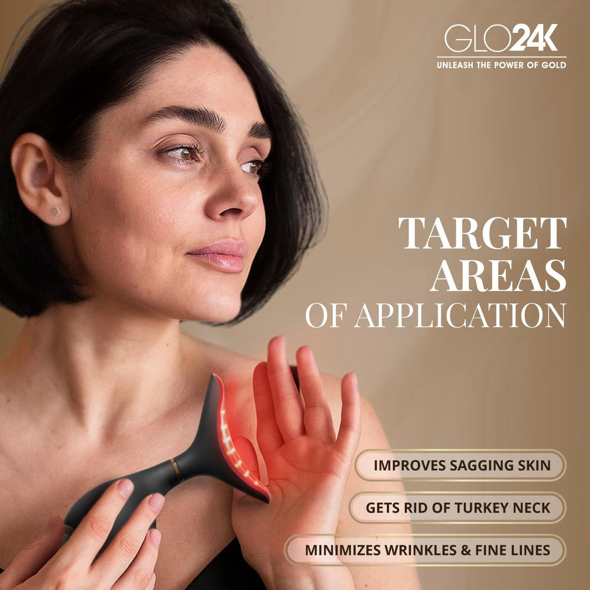 GLO24K LED Face Massager and Neck Wand