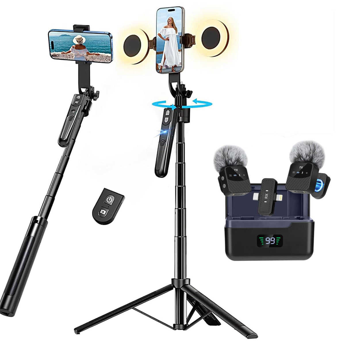 Professional Vlogging Kit for iPhone Android 70 Auto Face
