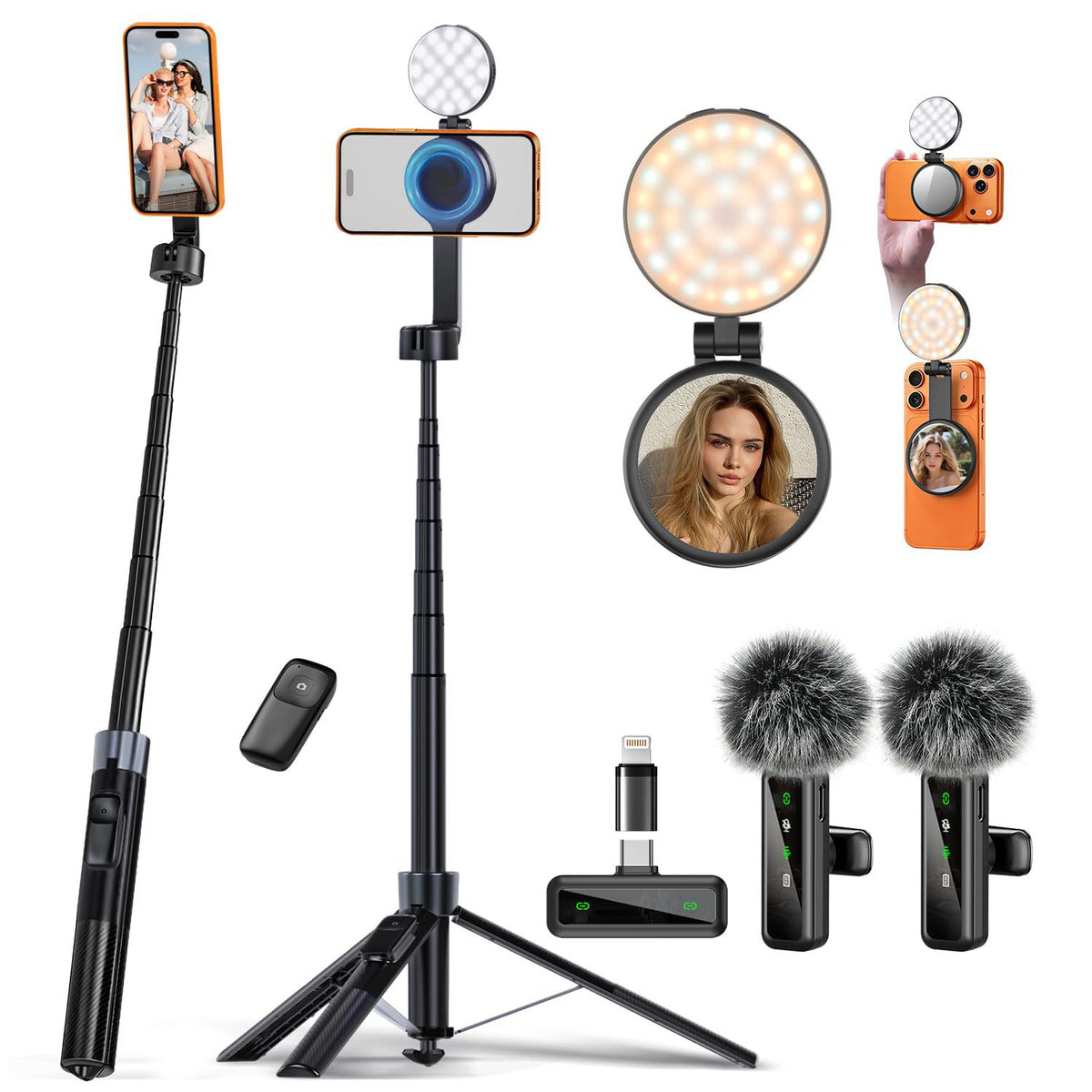 3 in 1 Magnetic Vlogging Kit for iPhone Android YouTube