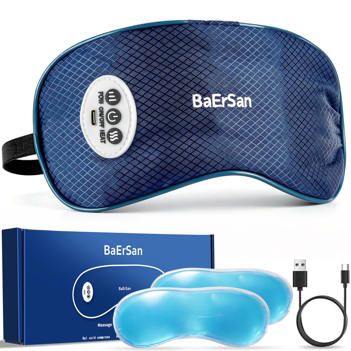 Eye Massager with Heat Vibration Reusable Gel Strip