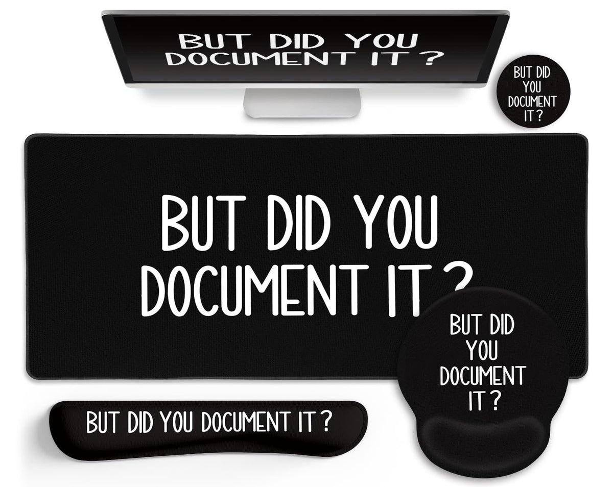 Black Mouse Pad Large Desk Mat Set But Did You Document It