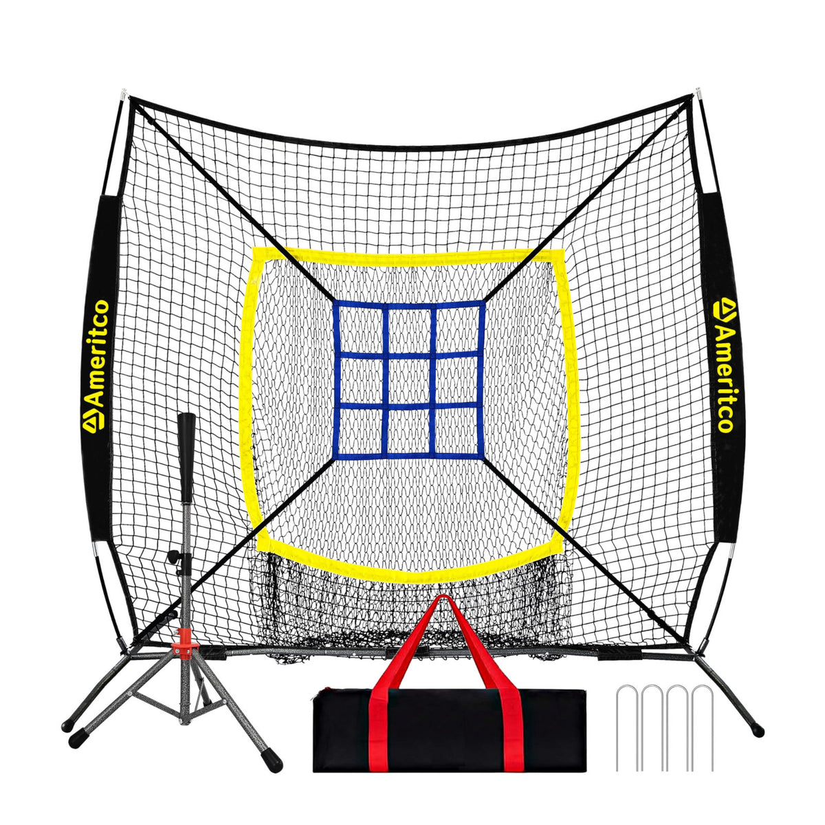 Baseball Net 7x7ft Baseball Practice Net with Tee and Target