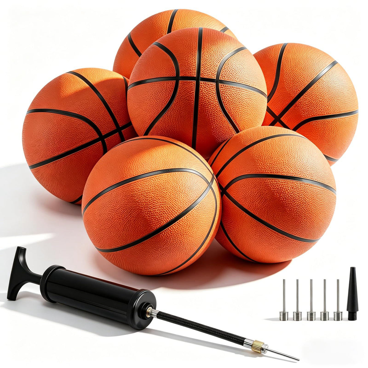 6 Pack Bulk Basketballs Official Outdoor Indoor for Men