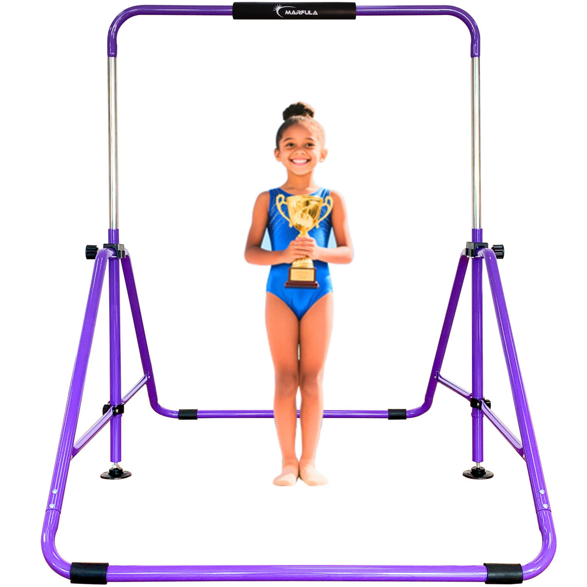 Foldable Gymnastic Bar Adjustable Kip Bar for Kis Ages 3 12