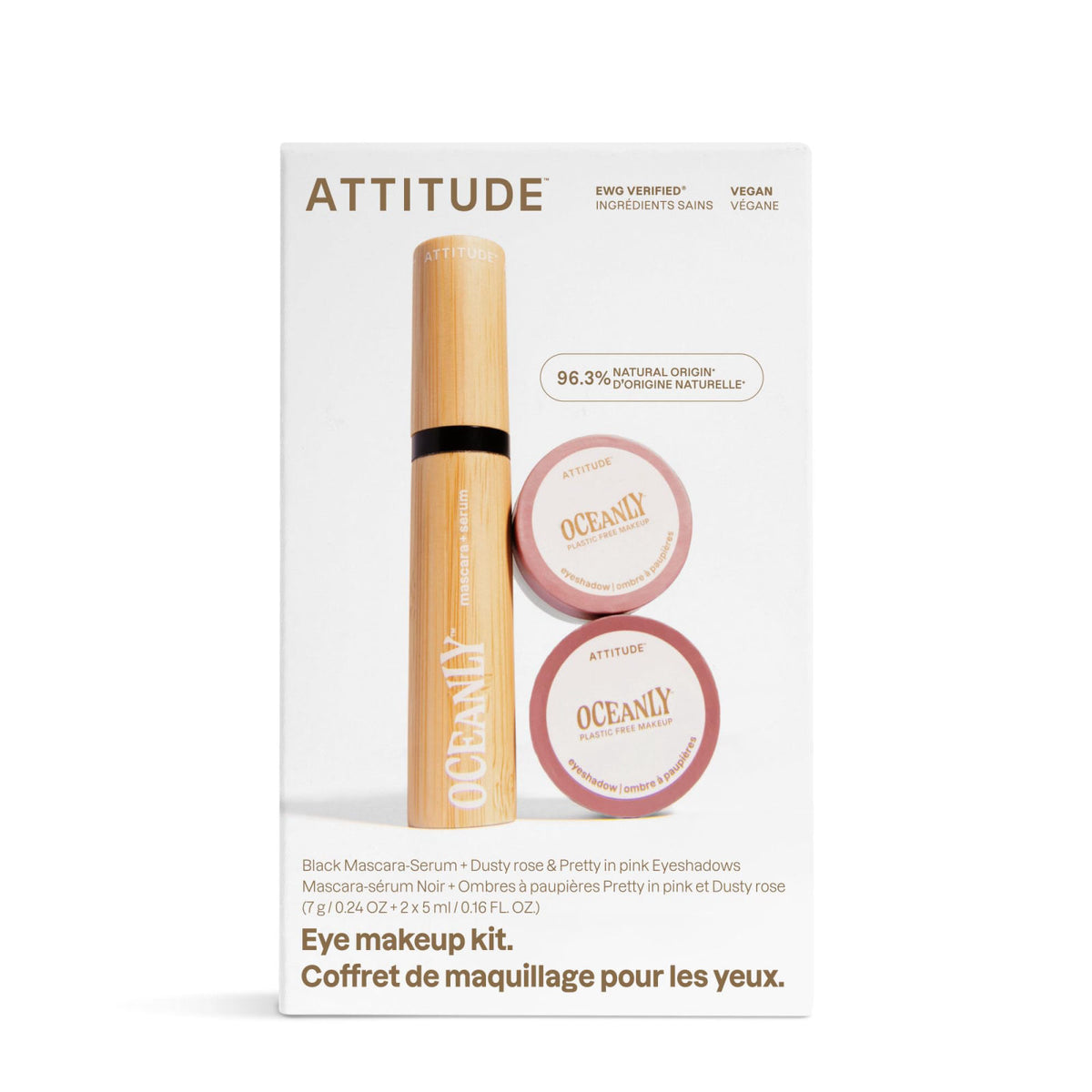 ATTITUDE Oceanly Pink Makeup Set EWG Verified Eyeshadow and