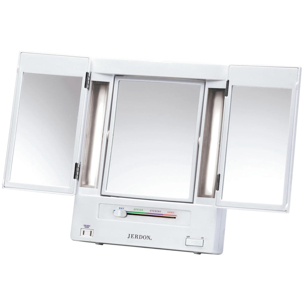 JERDON Lighted Makeup Mirror with 5X Magnification