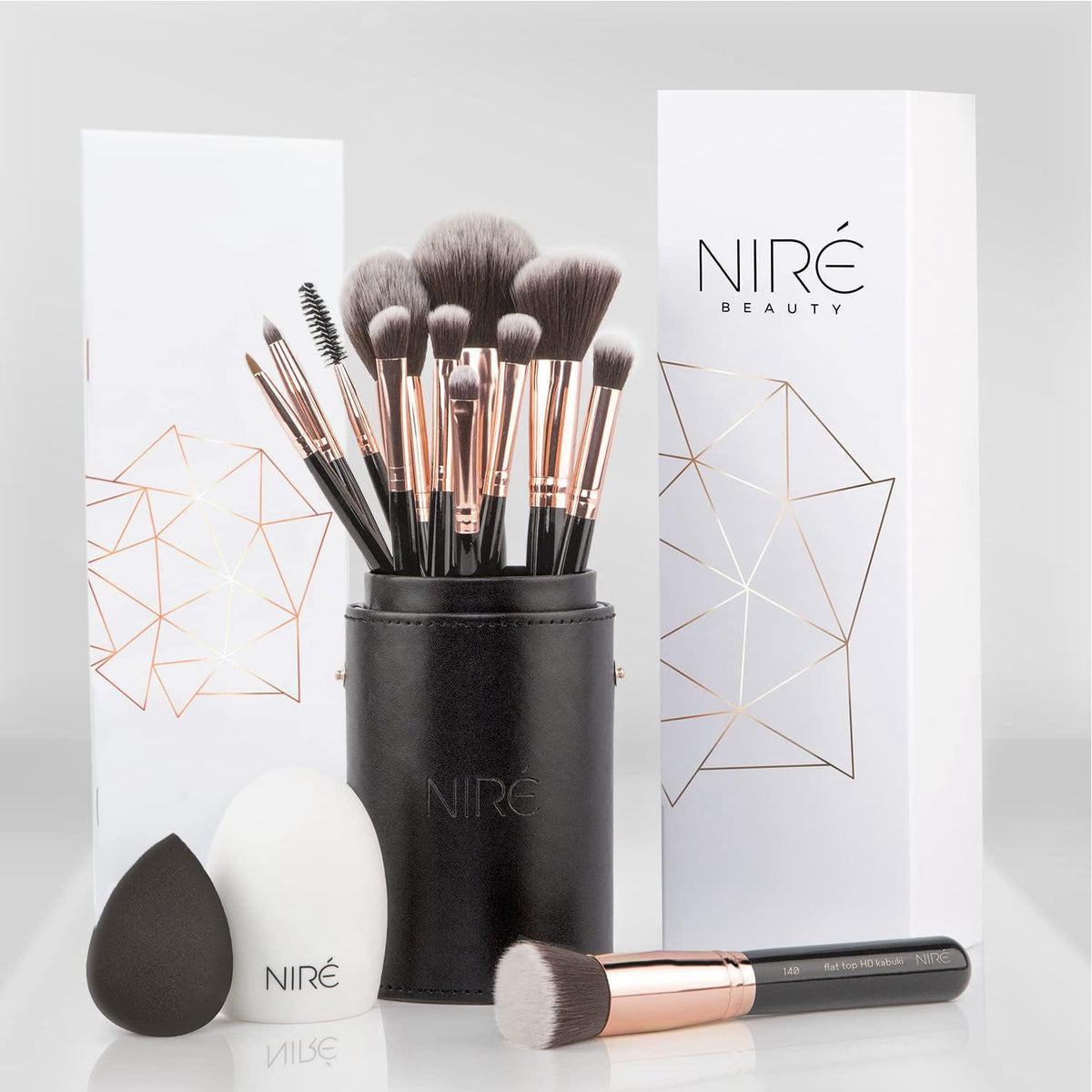 Beauty Professional Makeup Brush Set 15 Piece Black Rose