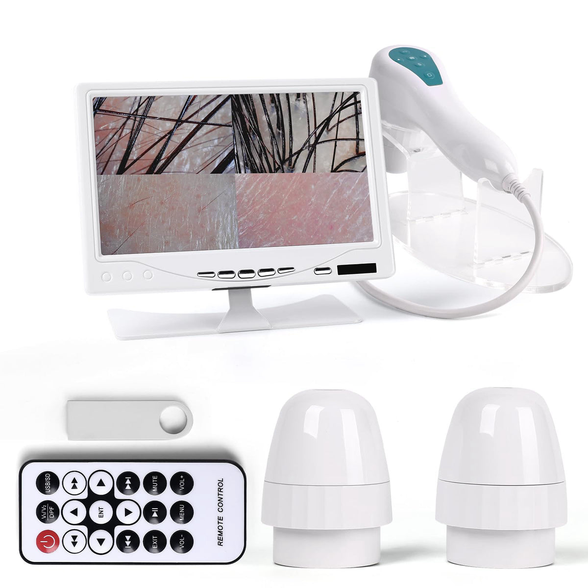 7 Inch Scalp Skin Analysis Microscope 50X 200X Dual Lens HD