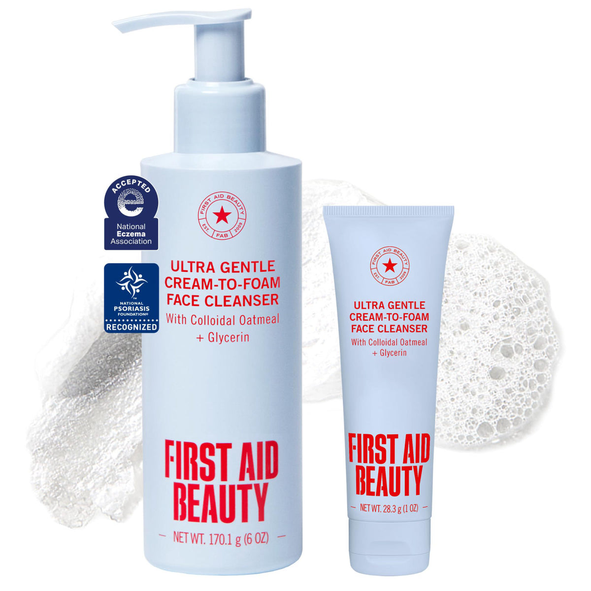 First Aid Beauty Ultra Gentle Cream to Foam Cleanser