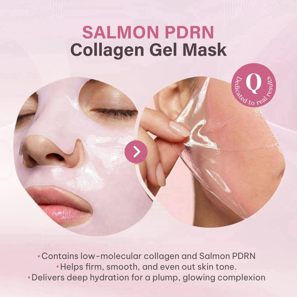 Salmon PDRN Collagen Mask Korean Skin care Gel Face Mask for