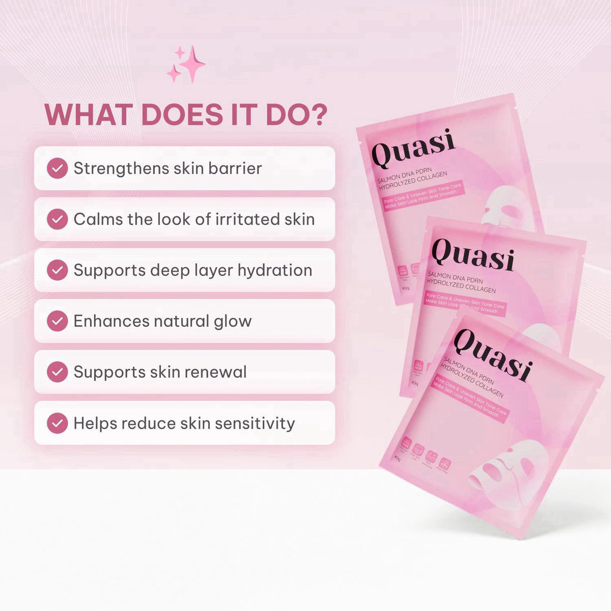 Salmon PDRN Collagen Mask Korean Skin care Gel Face Mask for