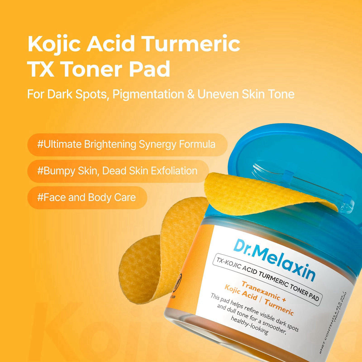 Dr Melaxin TX Kojic Acid Turmeric Toner Pads with Tranexamic