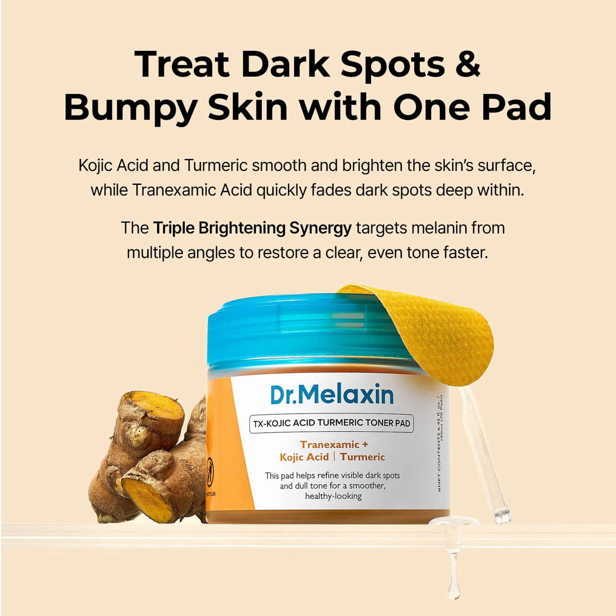 Dr Melaxin TX Kojic Acid Turmeric Toner Pads with Tranexamic