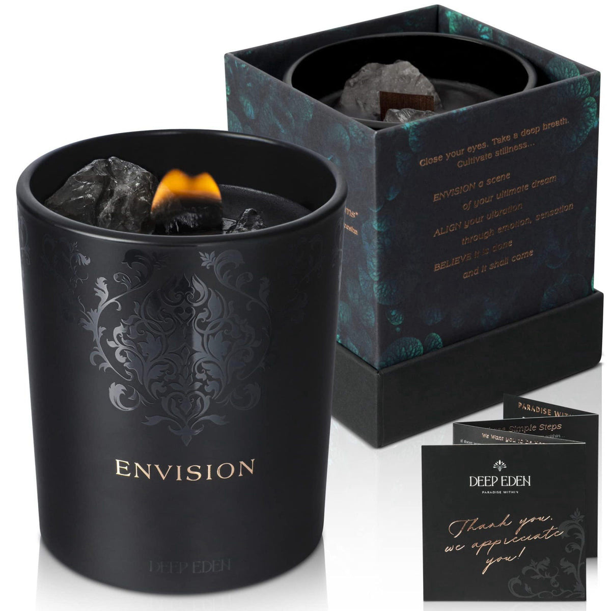 Black Orchid Pine Moss Scented Crystal Candle