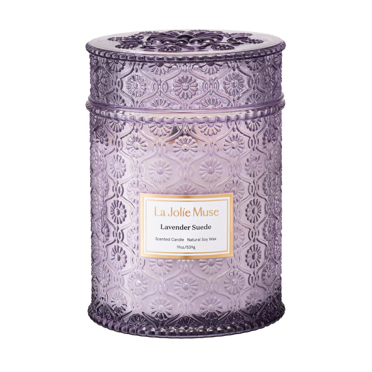 LA JOLIE MUSE Lavender Suede Scented Candles for Home 19 oz