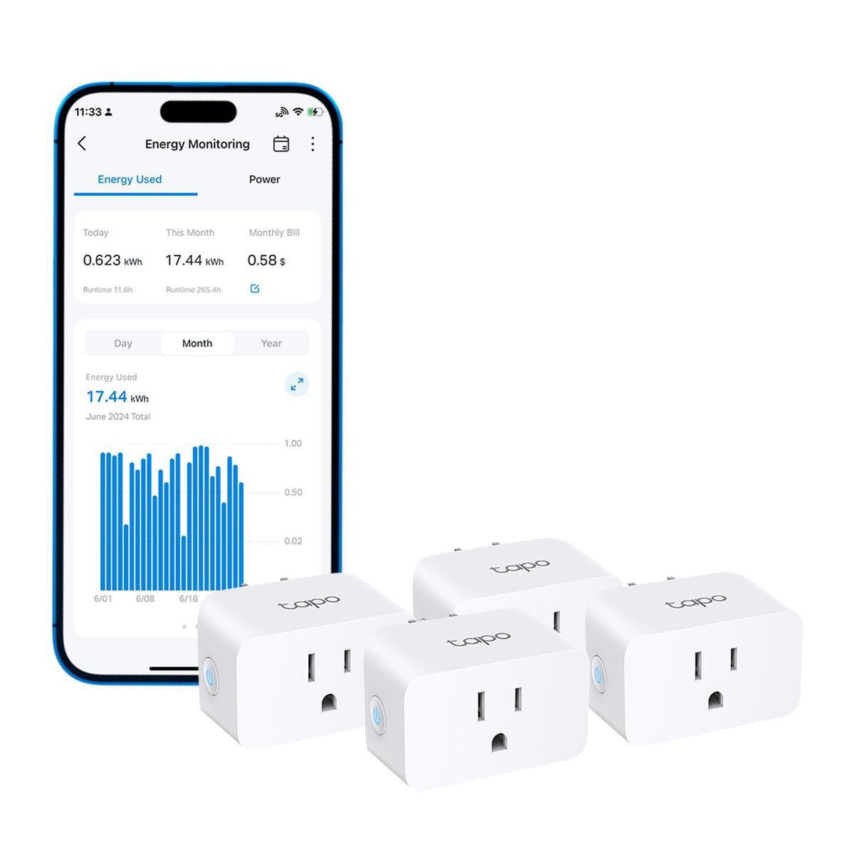 Tapo Smart Plug Wi Fi Energy Monitoring P115 15A