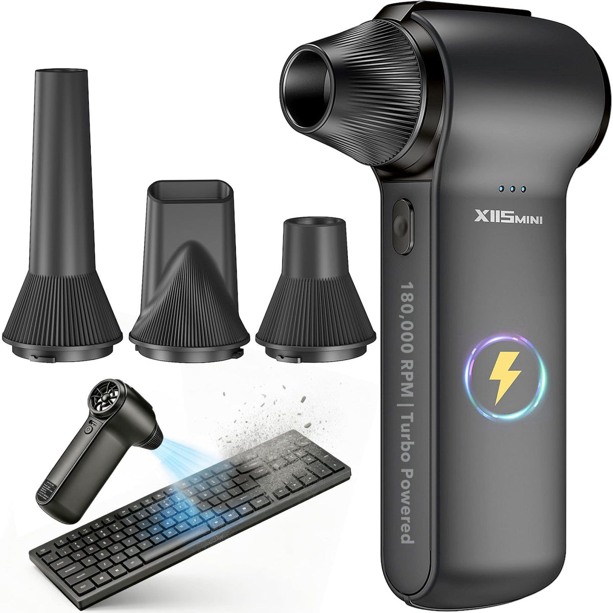 Compressed Air Duster 180000RPM Rechargeable Cordless
