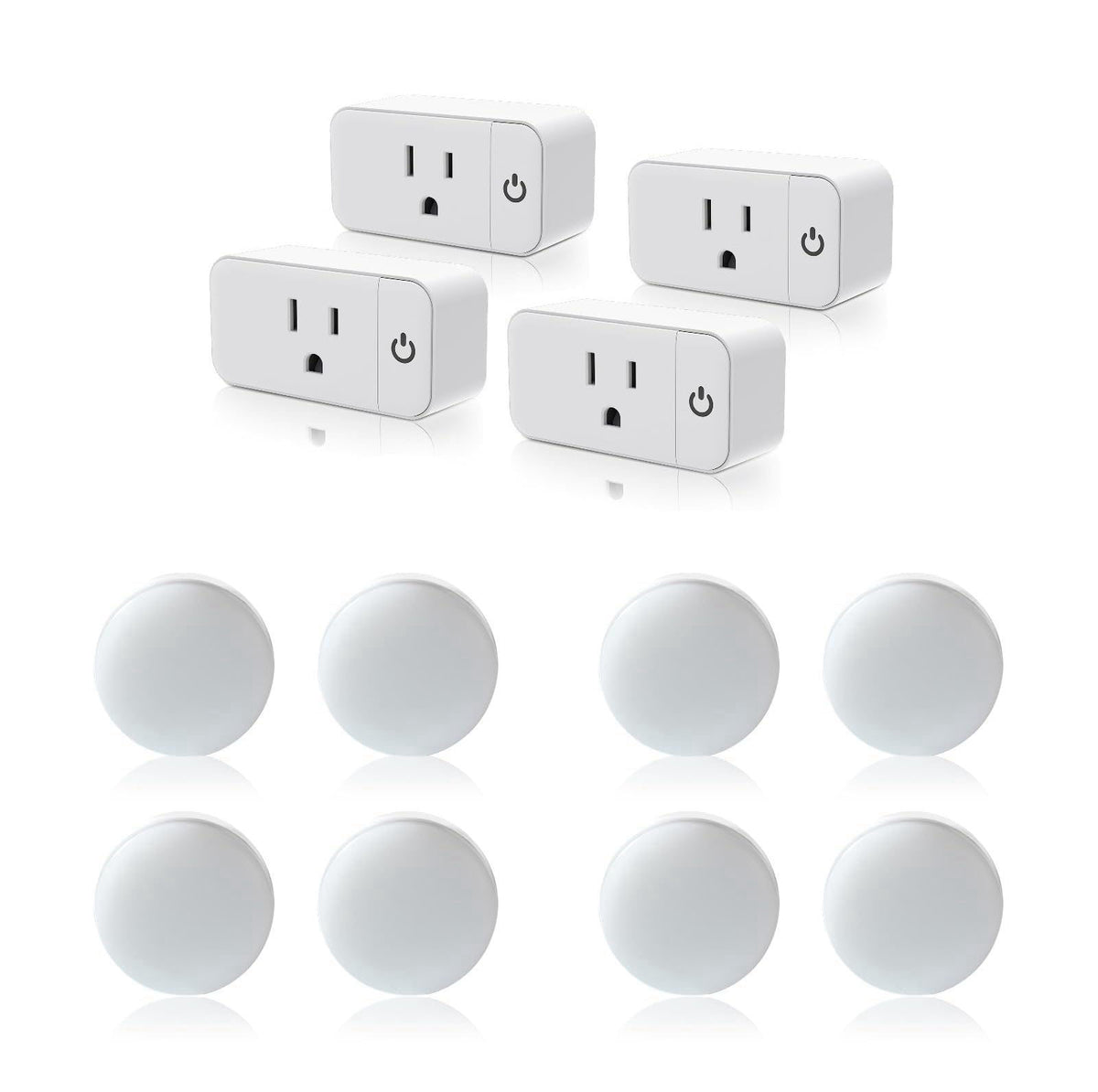 4pcs Smart Plug Mini Bundle with 8pcs 4Color Night Light
