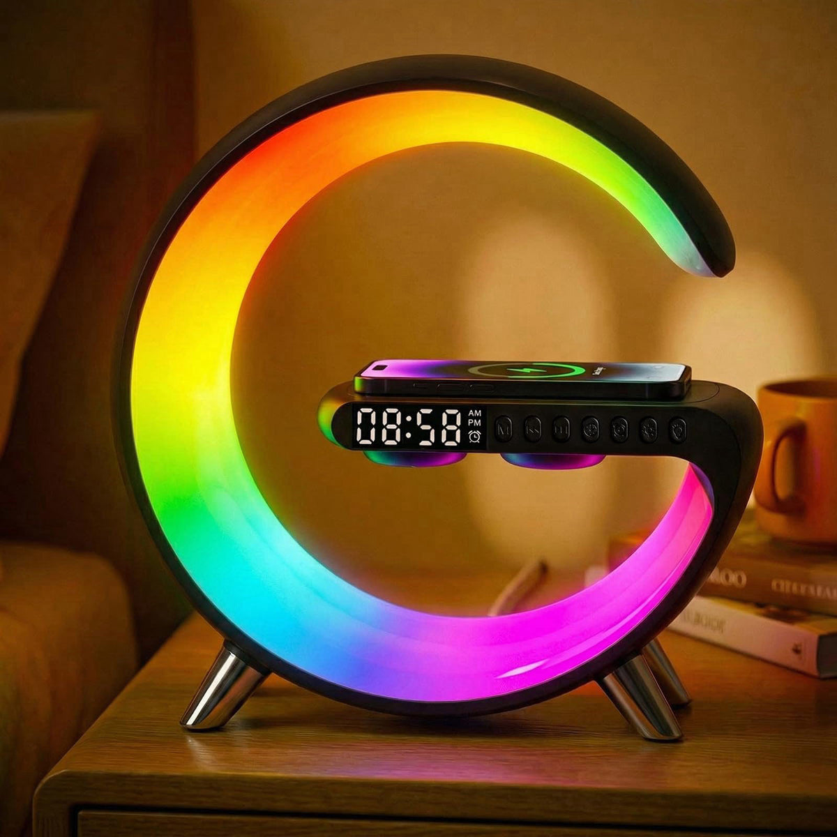 Smart LED Table Lamp for Bedroom with Wireless Charging