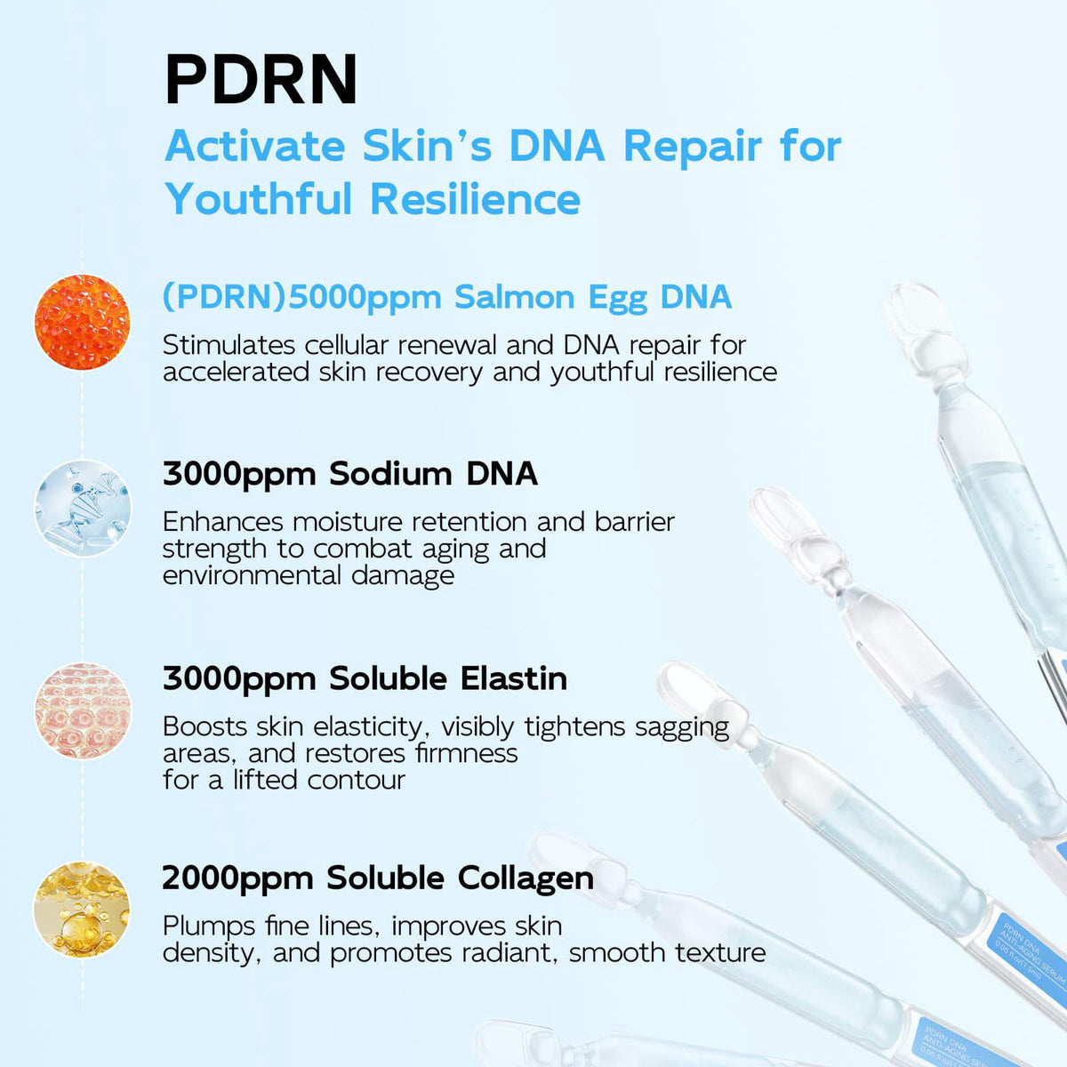 Salmon DNA PDRN Anti Aging Serum 5000ppm Salmon Egg DNA