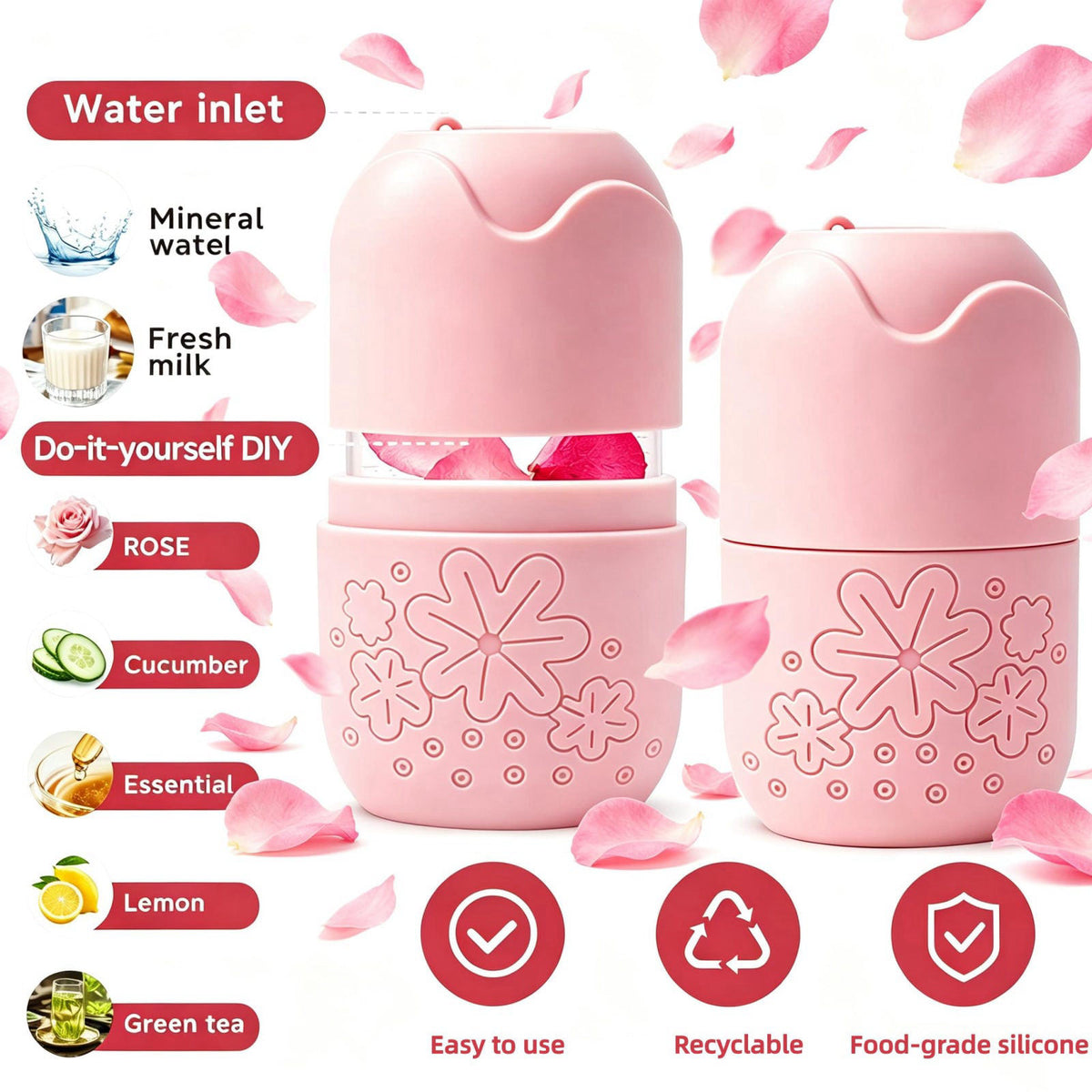 Skincare Tools Set with Face Cleansing Brush Ice Face Roller by CLRDZN — view 6