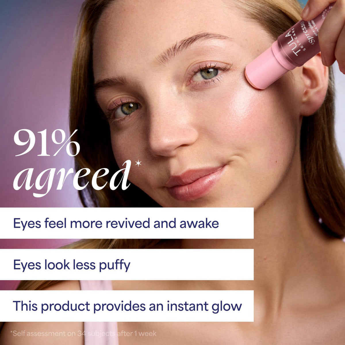 TULA 'Spresso Energizing Eye Balm Stick, 0.35 oz – back view and specifications