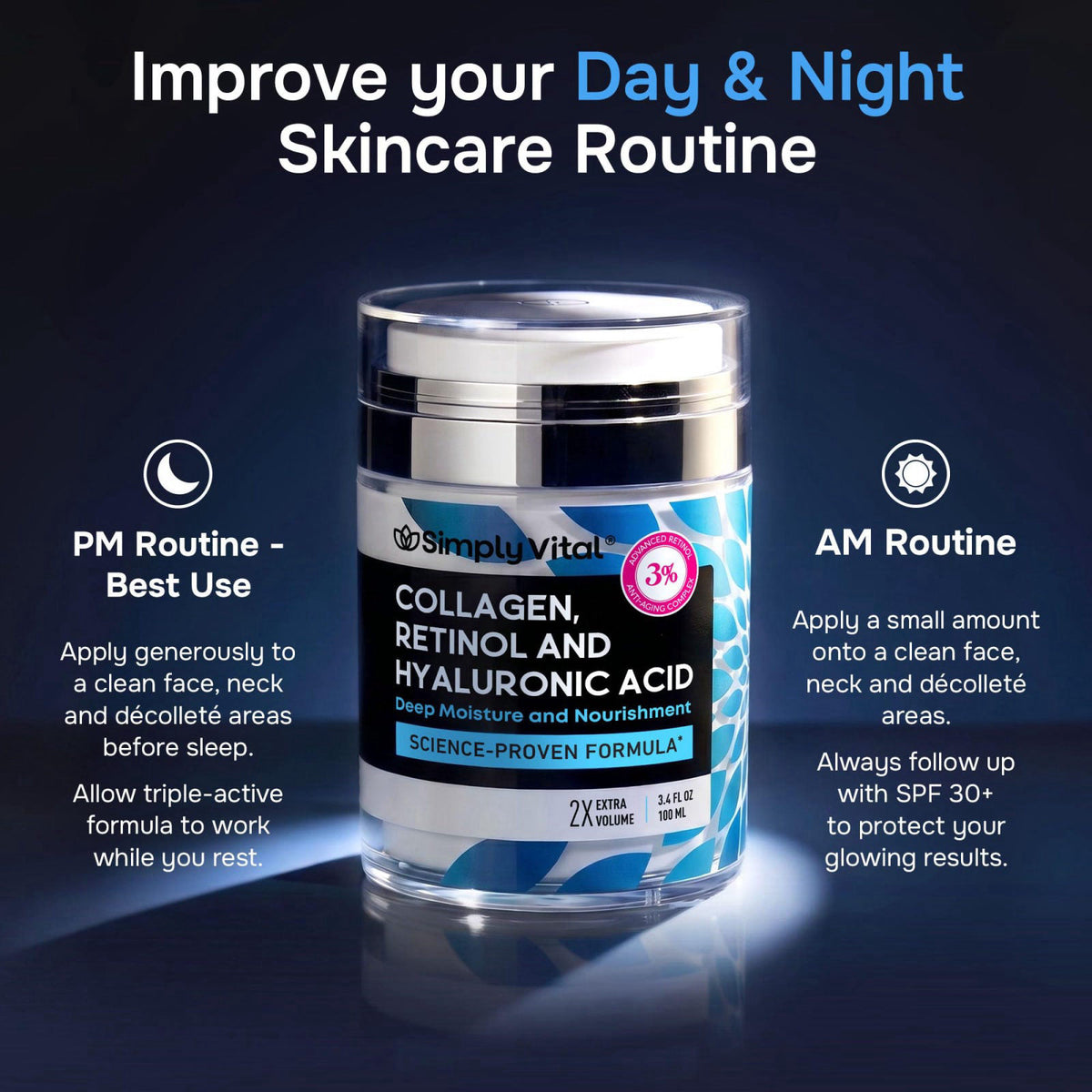 SimplyVital Face Moisturizer Retinol Collagen Hyaluronic — view 5