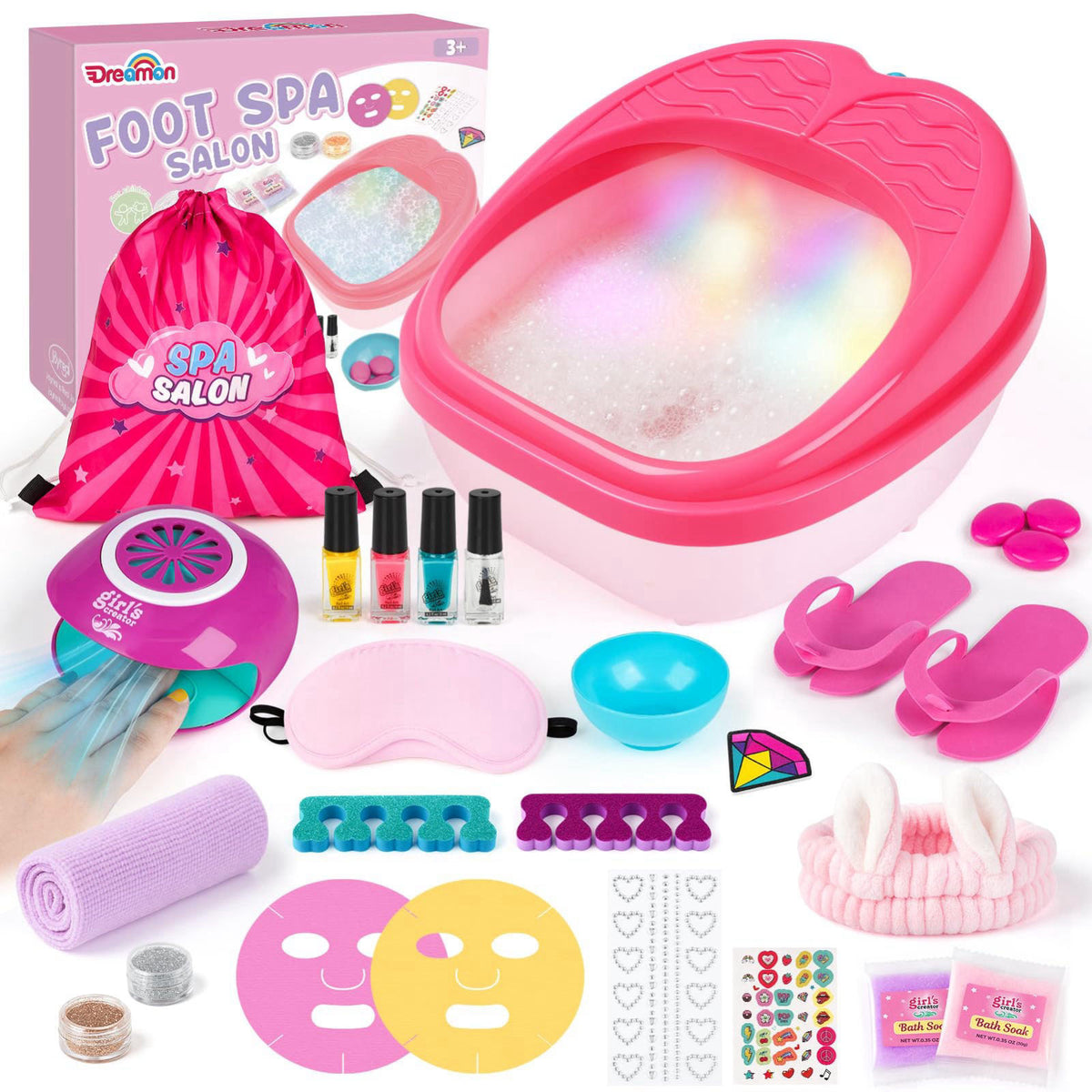 Dreamon Kids Foot Spa Nail Kit Set 25 Pcs Kids Spa Day Kit — view 2