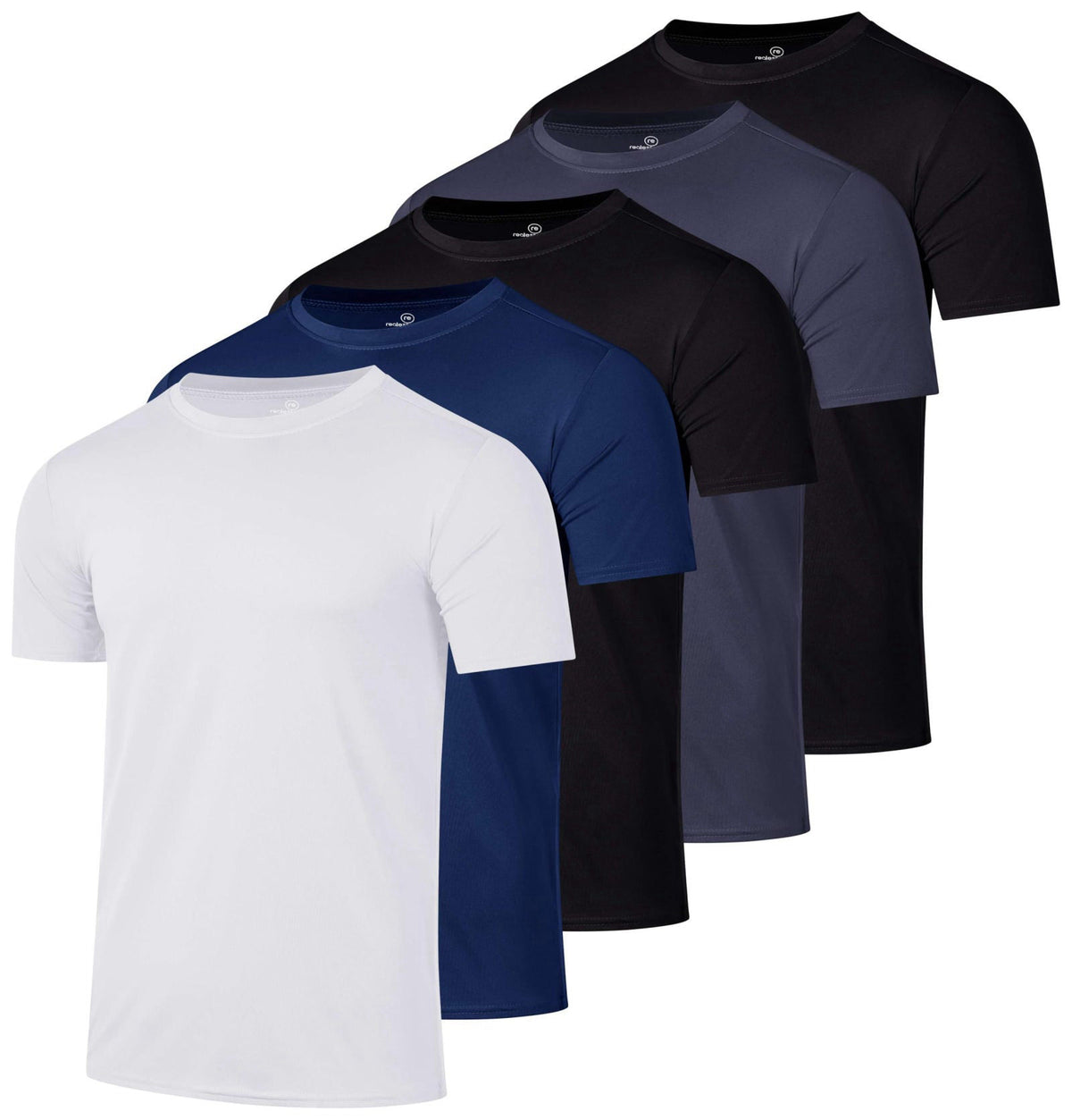 Real Essentials 5 Pack Men's Dry Fit Workout T Shirts Crew Neck Athletic Gym Running Tees – product photo (T-Shirts)