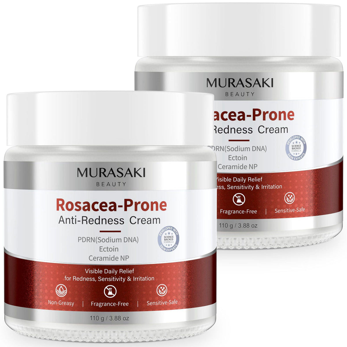 Rosacea Treatment for Face Anti Redness Barrier Cream 2Pack by MURASAKI BEAUTY — view 2
