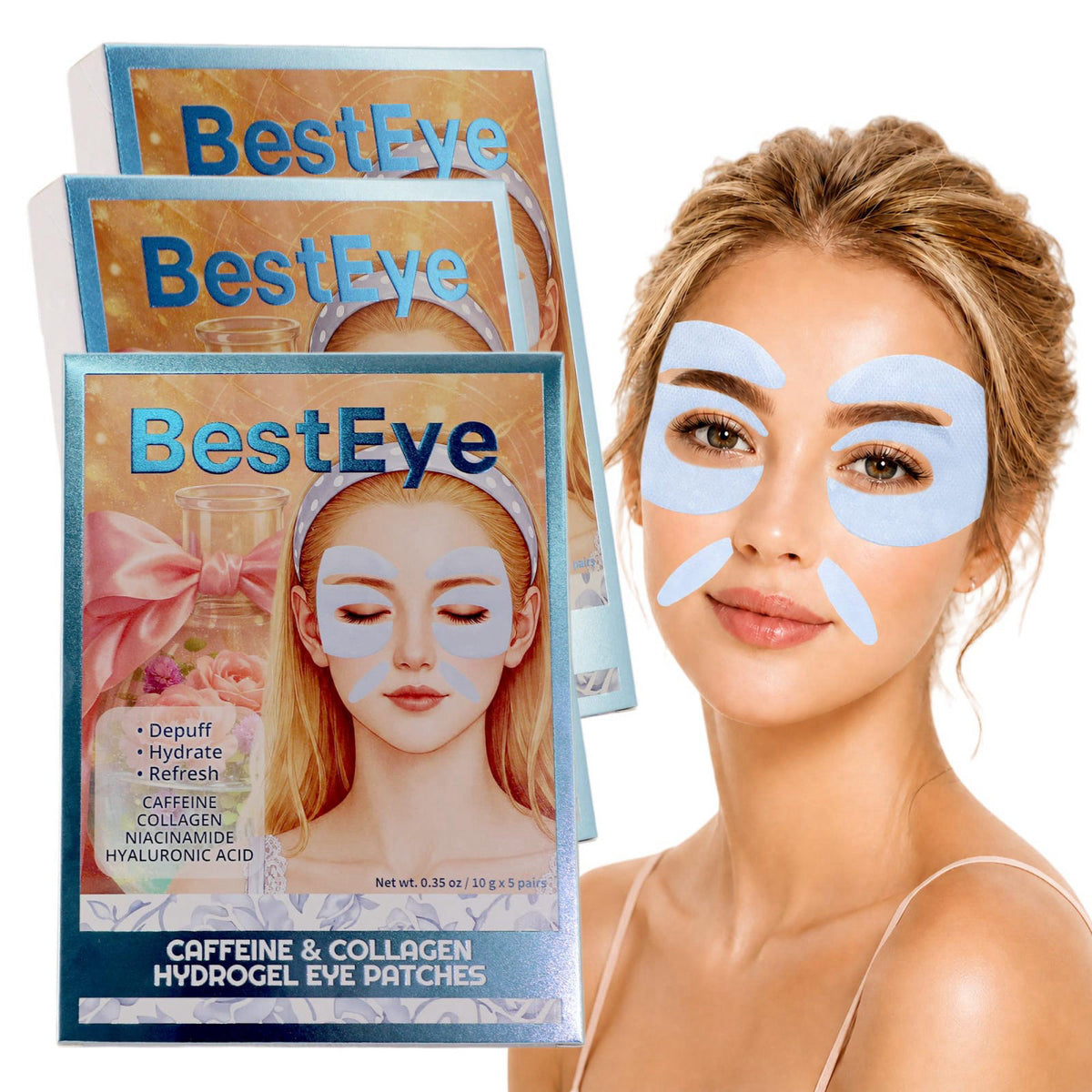 Collagen Under Eye Patches for Puffy Eyes and Dark Circles by Besteye — view 2